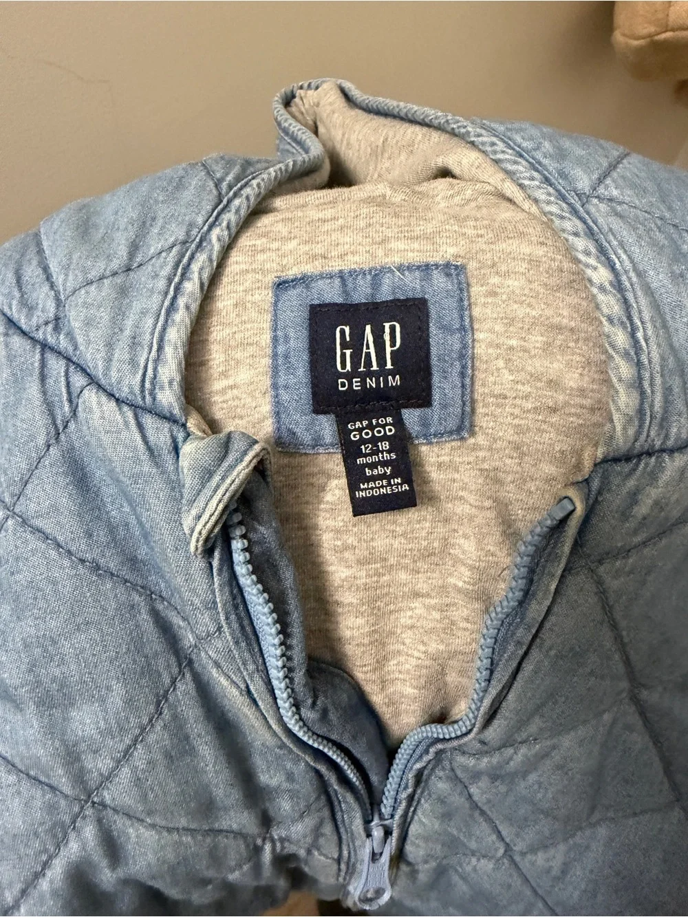 GAP Light Blue Quilted Baby Jacket